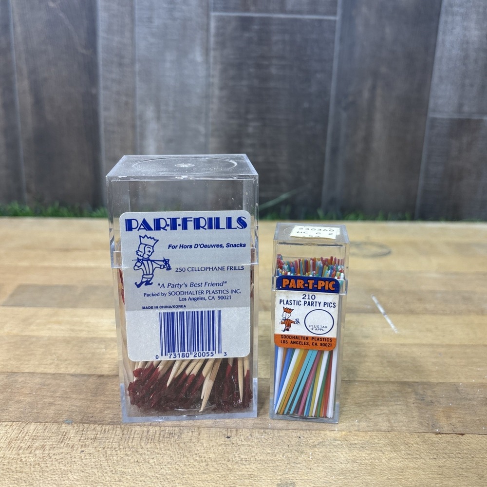 Vintage PAR-T-PIC Party Picks PART-FRILLS Cellophane Frills NOS Sealed Retro